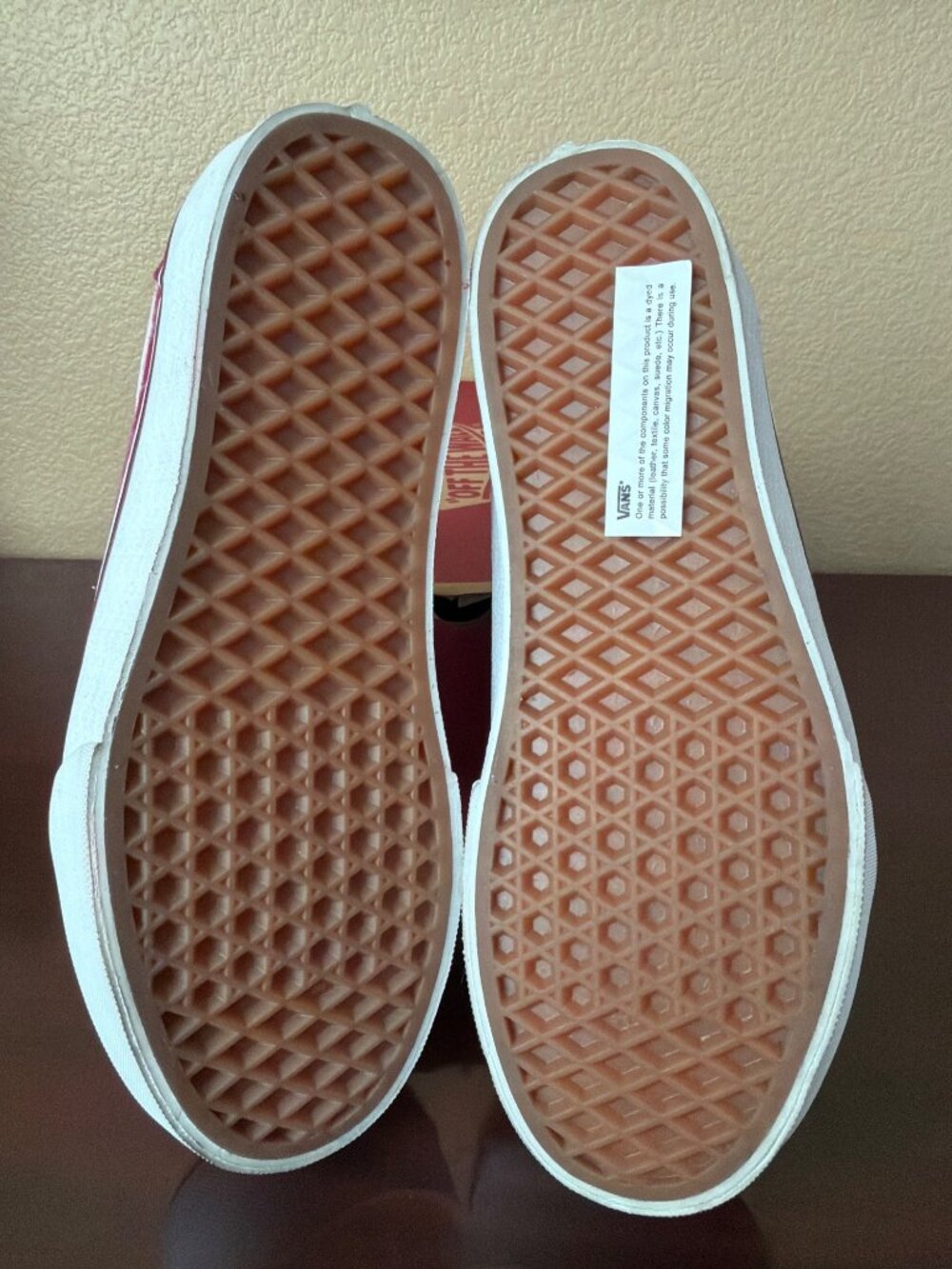 Vans Old Skool Ward Platform Plaid Sneakers Burgundy Size 8 Pre-owned w/Box - Picture 9 of 10
